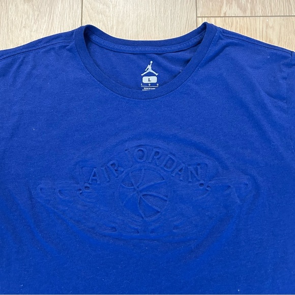 Nike Air Jordan Engraved Graphic Blue T-Shirt Men’s Size Large - Picture 2 of 6